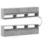 TV Wall Cabinet with LED Concrete Grey 180x31x45 cm 3307943