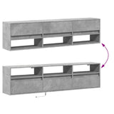 TV Wall Cabinet with LED Concrete Grey 180x31x45 cm 3307943