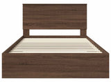 Bed Frame Brown Oak and Silver 90 x 200 cm Engineered Wood 3411347