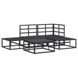 Garden Sofa Set with Cushion 5 pcs Black Aluminium 3378855