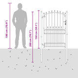 Fence Gate with Spikes EMMEN 100 x 200 cm Powder-coated steel 146402