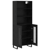 Highboard 2 pcs Black Oak Engineered Wood 3403191