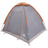 Camping Tent Grey and Orange 2-Person Polyester and Steel 42028644