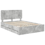 Bed Frame with Drawer Concrete Grey 140 x 190 cm Engineer Wood 3412598