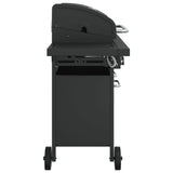 Gas BBQ Grill with 7 Burners Black Powder-coated Steel 3214254