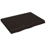 Table Top Dark Brown 80x60x cm Treated Solid Wood Oak 3156424