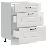 Kitchen Base Cabinet "Kalmar" High Gloss White Engineered Wood 854281