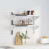 2-Tier Wall Shelf 75x23.5x60 cm Silver Stainless Steel 30314