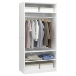 ZNTS Wardrobe High Gloss White 100x50x200 cm Engineered Wood 800231