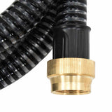 Suction Hose with Brass Connectors Black 1.1" 25 m PVC 151068