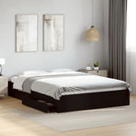 Bed Frame with Drawers without Mattress Black 150x200 cm King Size 3280651