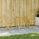 ZNTS 3 Piece Bistro Set Bamboo 3278536