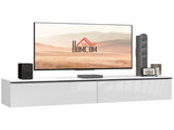 160cm High Gloss Floating TV Unit Stand for TVs up to 70", Wall Mounted TV Cabinet with Storage T3398P341274