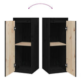 Wall Cabinets 2 pcs Black 30x30x80 cm Solid Wood Pine 813504