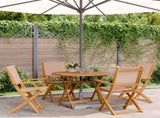 5 Piece Garden Dining Set Taupe Fabric and Solid Wood 3281822