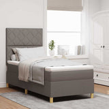 Box Spring Bed with Headboard Taupe 90 x 200 cm Fabric 3339669