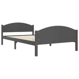 Bed Frame without Mattress Dark Grey Solid Pine Wood 120x200cm 322048
