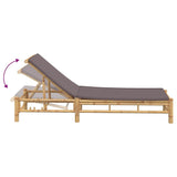 Sun Lounger with Cushions 55x199x30 cm Bamboo 4108227