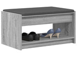 Hall Bench with Cushion with Shelf Grey Sonoma 63 x 38 x 45 cm 891573