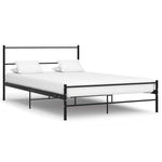 ZNTS Bed Frame with Headboard without Mattress Black 140x200 cm Metal 286497