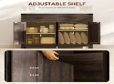 Kitchen Cupboard, Sideboard with 4 Doors, 2 Drawers and 2 Adjustable Shelves for Dining Room, Dark T3398P555183