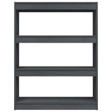 Book Cabinet/Room Divider Grey 100x30x103 cm Solid Pinewood 808215