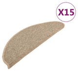 Stair Mats 15 pcs 65x21x4 cm Dark Beige Half Round Large 326902