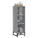Highboard with Glass Doors Grey Sonoma 35x37x120 cm 836565