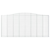 Arched Gabion Baskets 4 pcs 400x30x180/200 cm Galvanised Iron 3145880
