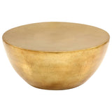 Coffee Table Hammered Aluminium 70x30 cm Brass 246508