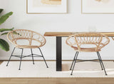 Dining Chair 2 pcs Rattan and Iron Natural 54 x 65 x 82 cm 42011560