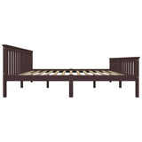 Bed Frame without Mattress Dark Brown Solid Pinewood 180x200 cm Super King 283237