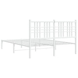 Metal Bed Frame without Mattress with Headboard White 135x190cm 376372