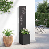 Garden Privacy Screen Black 32 x 150 cm Cold-rolled steel 876364