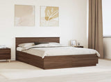 Bed Frame with Headboard Brown Oak 150 x 200 cm Engineered Wood 3408067