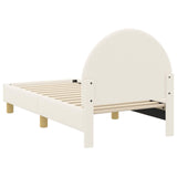 Toddler Bed Frame with Headboard Cream 70 x 140 cm Sheep Fabric 42011024
