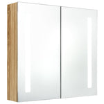 ZNTS LED Bathroom Mirror Cabinet Oak 62x14x60 cm 326522