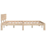 Bed Frame without Mattress Solid Wood Pine 140x190cm 810475