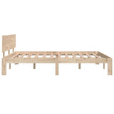 Bed Frame without Mattress Solid Wood Pine 140x190cm 810475