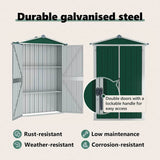 Garden Shed Green 116x45x175 cm Galvanised Steel 46301
