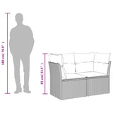 Garden Sofa 8 pcs Grey and navy 124 x 62 x 69 cm Poly rattan 366164