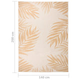 Outdoor Flatweave Rug 140x200 cm Leaf Pattern 340859