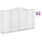 Arched Gabion Baskets 2 pcs 300x30x160/180 cm Galvanised Iron 3146575