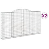 Arched Gabion Baskets 2 pcs 300x30x160/180 cm Galvanised Iron 3146575
