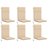High Back Chair Cushion GEMERT 6 pcs 100% Polyester Cream 945722