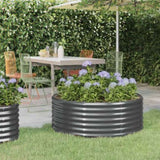 Garden Raised Bed Galvanised Steel 100x100x36 cm Anthracite 318986