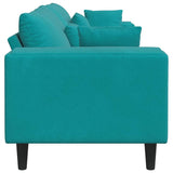 Velvet Sofa with Cushion Turquoise 208 cm Velvet 3335161