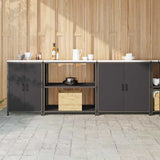 Kitchen Storage Set HATTEM 3 pcs Black Cold-rolled Steel 3392673