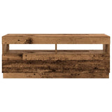 TV Cabinet with LED Lights Old Wood 300x35x40 cm Engineered Wood 3329169