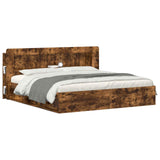 Headboard Cabinet with Storage Smoked Oak Engineered Wood 8001296